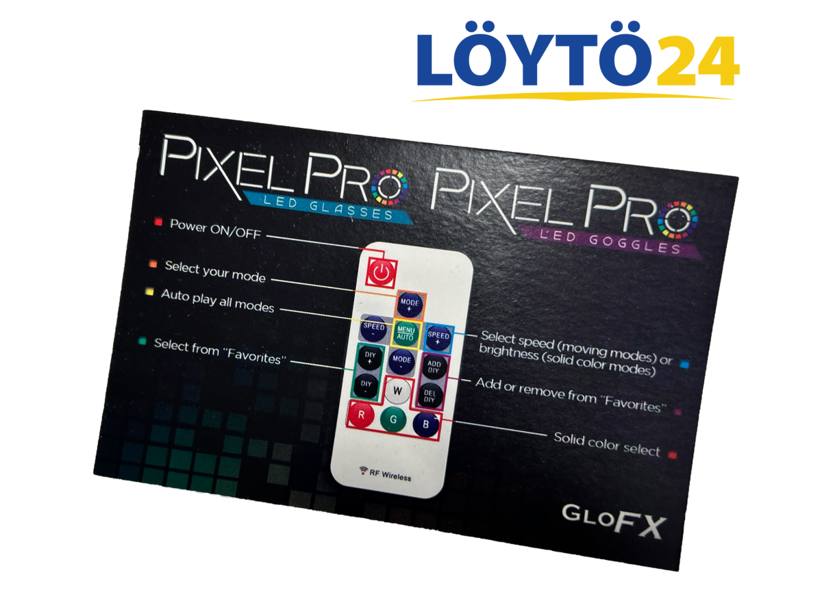 GloFX Pixel Pro LED Glasses | Ohjelmoitavat LED-Lasit Kaukosäätimellä - Image 7